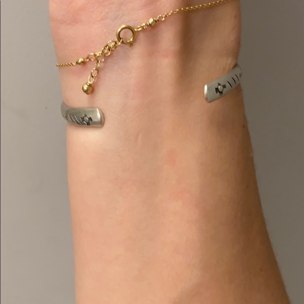 Moon Pi Sterling Silver Stamped Cuff - Picture 3 of 3